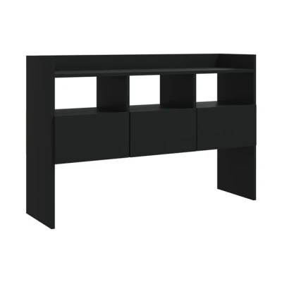Imagen de vidaXL Aparador Entrada Acento Pasillo Vestíbulo Recibidor Auxiliar Decoración Hogar Casa Escritorio Mueble de Madera Contrachapada Negro 105x30x70 cm