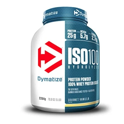 Imagen de Dymatize ISO 100 Hydrolyzed Gourmet Vanilla 2264g Hidrolizado de Proteína Suero Whey + Aislado en Polvo