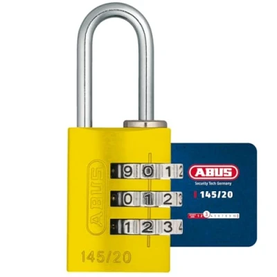 Imagen de Abus 145/20_AMARILLO Candado aluminio combinacion 20mm 3 dígitos amarillo