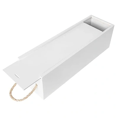 Imagen de Creative DECO Blanca Caja Madera Vino para Decorar 1 Botella 35,1 x 11 9,8 cm con Tapa y Bisagra Perfecta Regalo Decoupage Decoración Almacenamiento Manualidades Navidad