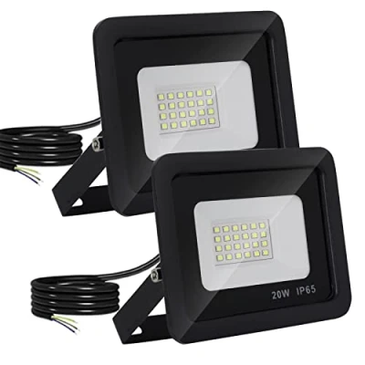 Imagen de Mille Lucciole Focos LED Exterior,Foco Exterior 20W,Focos de 2000LM,Foco IP65 Impermeable,24 6500K Blanco Frío Exterior,Para Garaje,Patio,Terraza 【Negro 2 Pcs】