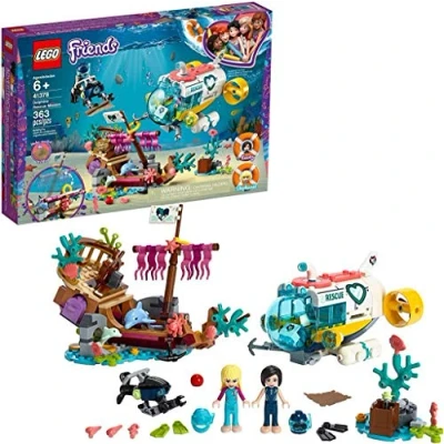 Imagen de LEGO Friends Misión de Rescate: Delfines Nuevo set construcción juguete Barco Hundido y Robot Submarino Busca Tesoros (41378)