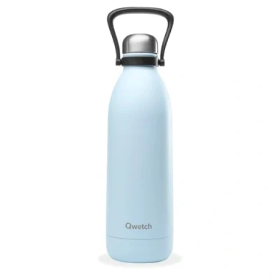Imagen de Qwetch Botella isotérmica grande (1,5 L, 48 horas frías y 16 cálidas, impermeables, sin BPA, con asa de transporte, termo térmico para pícnics, camping, familias
