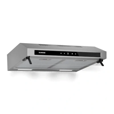 Imagen de Klarstein Purista Force Campana Extractora, 60cm Integrada con Doble Motor, 400 m3/h, Eficiencia Energética C, Panel Táctil Led, Iluminación Filtro de Carbón, Acero Inoxidable