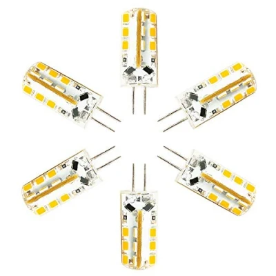 Imagen de Bombilla LED G4 Lámpara 3W Equivalente a 30W, DC 12V Blanco cálido 3000K,24x2835 SMD LED,No Regulable,Paquete de 6