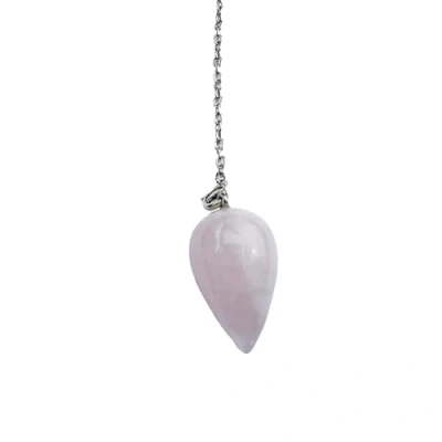 Imagen de péndulo Divinatorio con Cuarzo rosa en forma de gota agua, Radiestesia, piedra natural, Cristal Vintage para Chakra Reiki Adivinación(Cuarzo rosa)