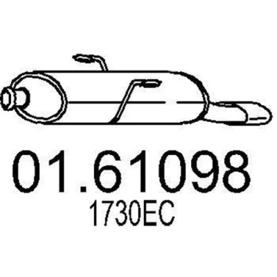 Imagen de MTS 01.61098 Silenciador trasero 740 PEUGEOT: 206+ Hatchback
