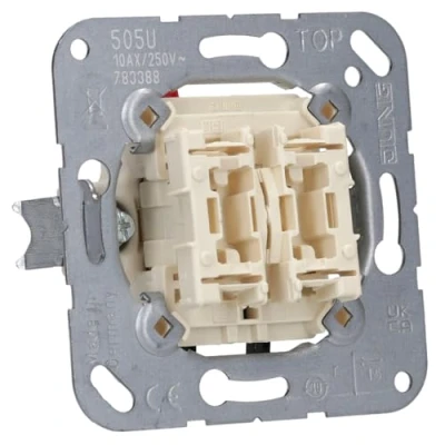 Imagen de JUNG 505U Mecanismo Interruptor, 10 AX / 250 V, Doble interruptor