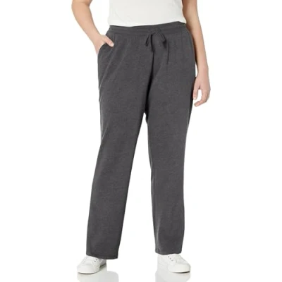 Imagen de Amazon Essentials Pantalón de chándal en Felpa con Pernera Recta (Disponible Tallas Grandes) Mujer, Carbón Mezcla, L