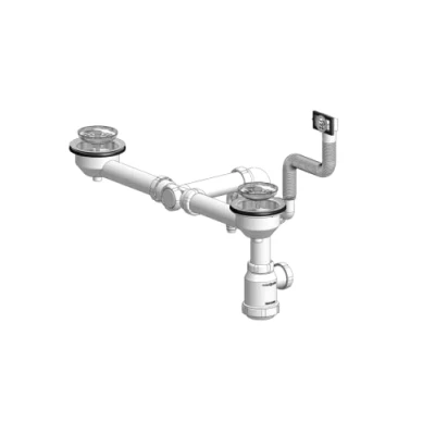 Imagen de Hidrotecnoagua sifones Desagüe fregadero ahorro espacio t 56bm diámetro 115