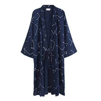 Imagen de Fancy Pumpkin Bata de algodón japonesa para hombre kimono pijama [# 0A talla L]