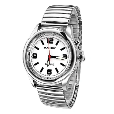 Imagen de MAUJOY Hombres Reloj Parlante en Español con Voz Clara indicación de la Hora y Fecha Actuales，Adecuado para Ciegos o Personas Mayores.