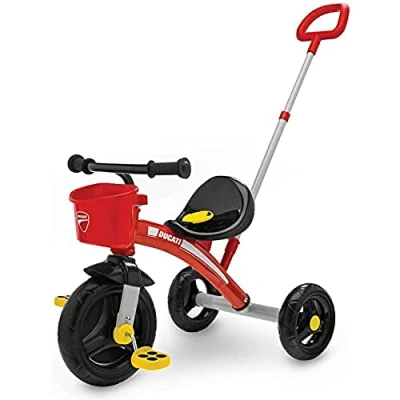 Imagen de Chicco Triciclo U GO Ducati para niños, con Dos Modos de Uso, Manillar telescópico Ajustable, cinturón Seguridad y Cesta Delantera, Juguetes niños.