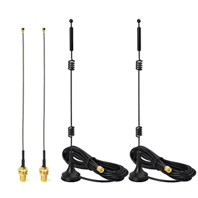 Imagen de Bingfu Antena WiFi Doble Banda 2.4GHz 5GHz 5.8GHz RP SMA MIMO 9dBi Base Magnética,Cable 15cm IPEX IPX U.FL a Hembra (2 paquete) para Intel Fenvi Tarjeta de Red Inalámbrica Mini PCI Express PCIE