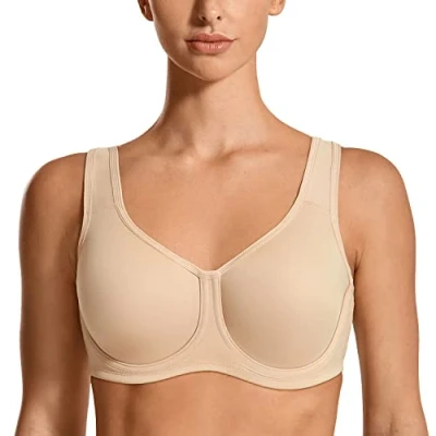 Imagen de SYROKAN Sujetador Deportivo con Aros Preformado Tallas Grandes Run para Mujer Beige ES:105D (EU 90D)