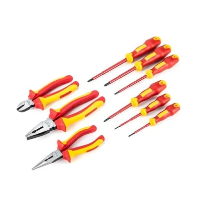 Imagen de SATA ST09262U Juego de Herramientas Aisladas VDE 9 Piezas con Alicates para Electricistas y Destornilladores Hojas Acero S2