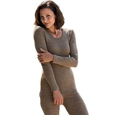 Imagen de Engel Women`s Unterhemd L/S Silk Base Layer Size 34/36, Grey/Black/Brown