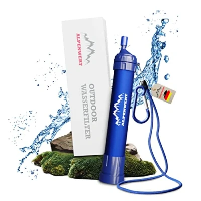 Imagen de ALPENWERT ® Filtro de agua para exteriores potable 4000 litros filtrada Tratamiento que mata el 99,99% todos los gérmenes y bacterias