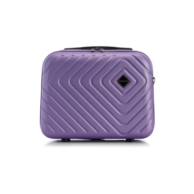 Imagen de WITTCHEN Cube colección Maleta cosmética Bolso de cosméticos ABS con Relieve geométrico Correa Desmontable y Ajustable Talla XS Morado