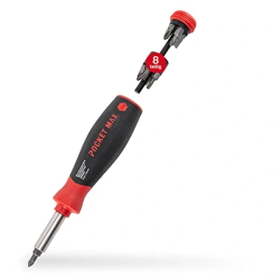 Imagen de Wiha PocketMax 45292 Juego de destornilladores magnéticos (8 piezas, con cargador bits, 1/4 pulgadas, ranura Phillips, Pozidriv/TORX