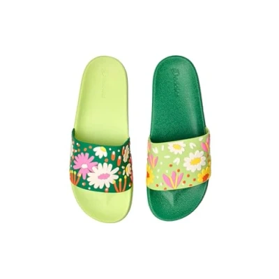 Imagen de Dedoles Chanclas &amp; Pantuflas Unisex Hombre Mujer y Niños Sandalias diseños divertidos Libros Pizza Flores Fiesta Café Regalo, color: Verde, diseño: Jardín de flores, tamaño: 38
