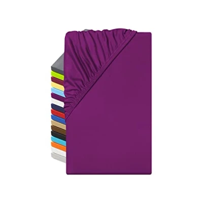 Imagen de Npluseins 1519.2192 Sábana bajera de microfibra (transpirable y apta para alérgicos), Microfibra, 100% poliéster., morado, ca. 90 100 x 200 cm