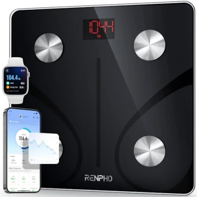 Imagen de RENPHO Bascula de Baño Digital, Grasa Corporal y Muscular con App, Inteligente para Fitness, 13 Monitores Composición Peso IMC Muscular, Elis 1