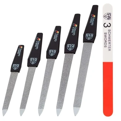 Imagen de DREI SCHWERTER Juego de limas uñas zafiro 5+1 alta calidad para manicura y pedicura, fabricado en Alemania Contenido: 5 diferentes tamaños 1