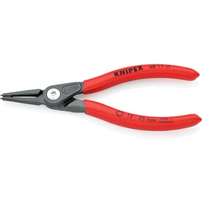 Imagen de Knipex Alicate de precisión para arandelas interiores en taladros gris atramentado, recubiertos plástico antideslizante 140 mm (cartulina autoservicio/blíster) 48 11 J1 SB