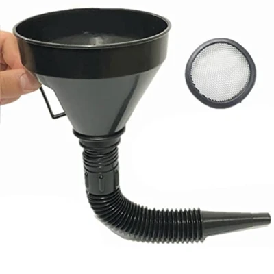 Imagen de Imtrub embudo de combustible flexible 2 piezas con filtro, juego gasolina para coche, moto, coche