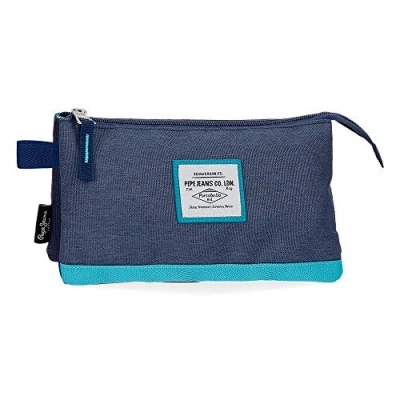 Imagen de Pepe Jeans Molly Estuche Triple Azul 22x12x5 cms Poliéster
