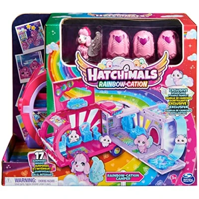 Imagen de HATCHIMALS CollEGGtibles, Coche de Juguete Transformador catión arcoíris con 6 Personajes exclusivos, 10 Accesorios, Juguetes para niños niñas 5 años en adelante