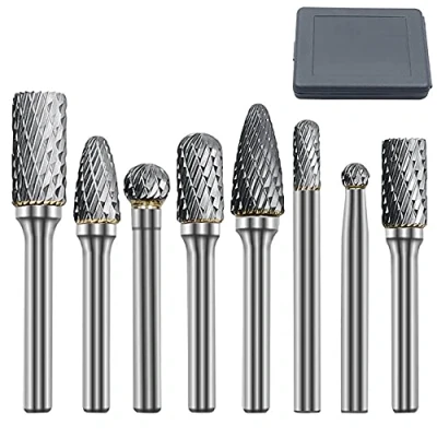 Imagen de ASNOMY 8 pieza Fresa metal Lápices Set vástago de 6mm Escofina Taladro Bit Fresas Carburo Rotary Archivo Tungsteno Acero Herramientas Burr para lijar archivos taladrar pulido