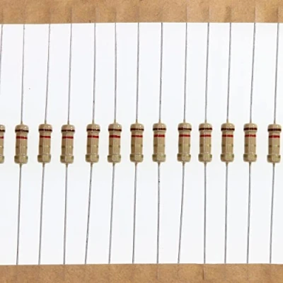 Imagen de HUABAN 100 Piezas 0.5 Watts 1/2W 1R2 1.2 Ohm 5% Resistencia de película carbono