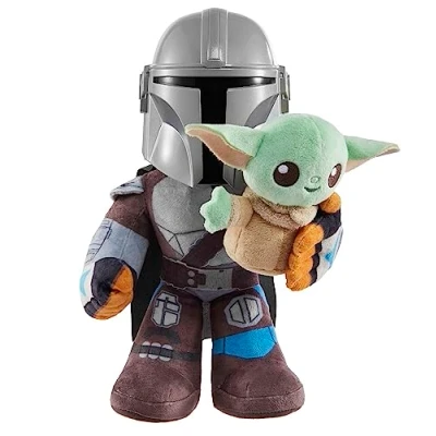 Imagen de Star Wars Peluche Mandalorian con Grogu, Juguete Sonidos, 3 años (Mattel HPC19)