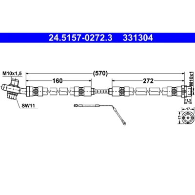 Imagen de Tubo flexible de frenos ATE 24.5157 0272.3