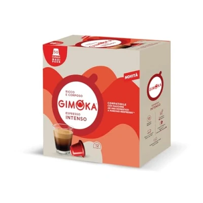 Imagen de Gimoka Mezcla de Café Espresso Intenso, intensidad 12/13 50 Cápsulas Plástico Compatibles con Máquinas Nespresso* para uso doméstico Producido en Italia