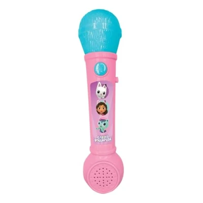Imagen de Lexibook, La Casa de Muñecas Gabby, Micrófono Luminoso para niños, Juguete Musical, Altavoz Integrado, Efectos luz, melodías demostración Incluidas, Rosa/Azul, MIC80GDH
