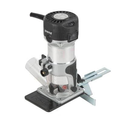 Imagen de Trend T1 Fresadora con Base de Recorte Extendida, Pinza 8mm, 710W, 230V, Herramienta Compacta para Recortar, T1ETS/EURO