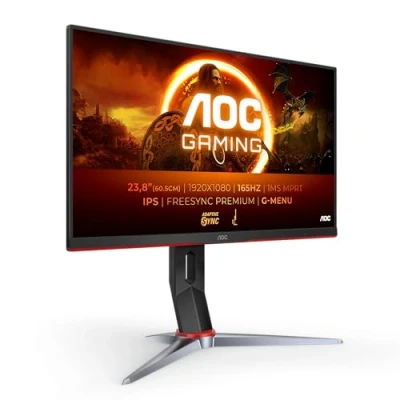 Imagen de AOC Gaming 24G2SP Monitor FHD de 24 Pulgadas, 165 Hz, 1 ms, FreeSync Premium (1920 x 1080, VGA, HDMI, DisplayPort), Color Negro y Rojo