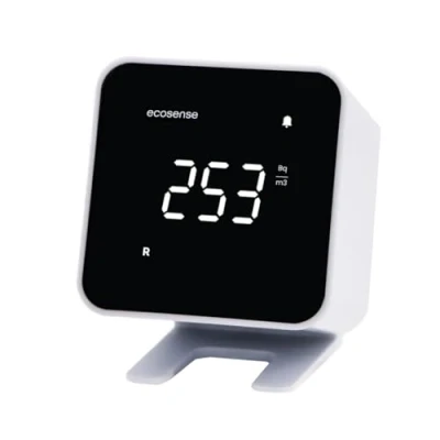 Imagen de Ecosense EB100 EcoBlu, detector de radón doméstico, captura y muestra resultados cada 10 minutos, monitoreo continuo a corto largo plazo, fácil usar