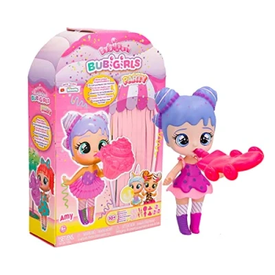 Imagen de IMC Toys Amy, Muñeca Sorpresa Coleccionable a Vestir que Infla Pompas con 12 Accesorios, Juguete Regalo para Niñas y Niños +5 Años