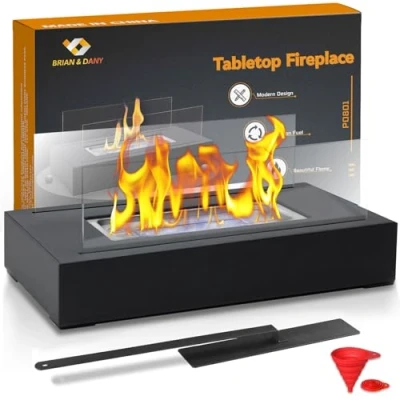 Imagen de BRIAN &amp; DANY Chimenea portátil de Mesa bioetanol, 35 x 17,8 14,5 cm