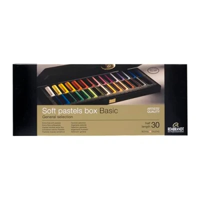 Imagen de Estuche profesional de pasteles suaves Rembrandt en caja madera lujo Selección general Básico 30 medios