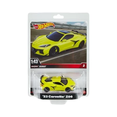 Imagen de Mattel Hot Wheels Premium Corvette Z06, Coche Coleccionable a Escala 1:43rd, Regalo para coleccionistas, de Juguete, +3años y Fans coleccionistas Adultos, HMD48