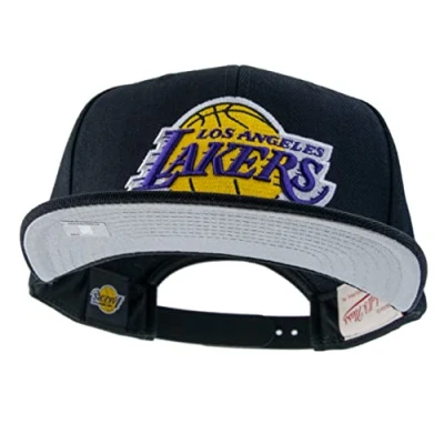 Imagen de Mitchell &amp; Ness NBA Wool Solid Snapback, color negro, Los Angeles Lakers Black, Talla única
