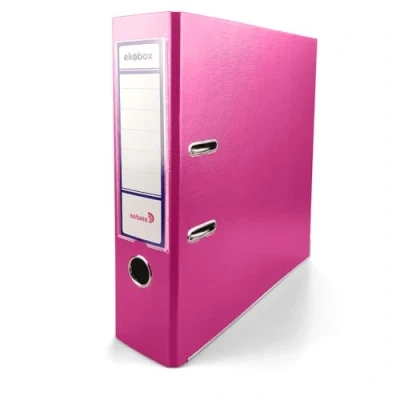 Imagen de Netuno 1x Ekobox Archivadores color rosa 2 anillas 8 cm A4 organizador ancho de cartón para oficina estanterías carpetas escritorio despacho