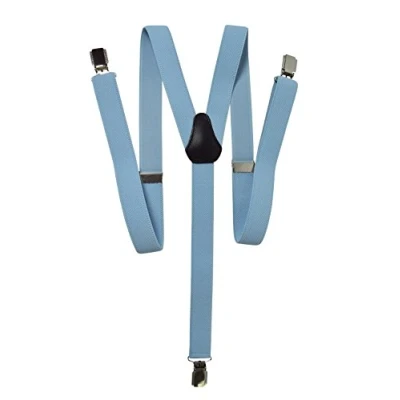 Imagen de Olata Tirantes Finos Unisex Ajustables Con Cierre de Clip Forma Y Clips Metálicos 2.5 cm. Azul Claro