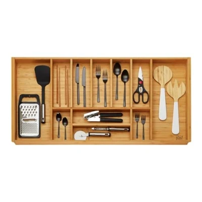 Imagen de ORGA BOX 3 BAMBOO Cubertero para 100 cm cajones (473 x 897 mm) con 11 compartimentos inserto de madera cocinas Nobilia a partir agosto 2012