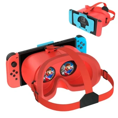 Imagen de DEVASO Auriculares VR mejorados para Nintendo Switch y Modelo OLED, Gafas de Realidad Virtual con Lentes HD Ajustables cómoda Correa la Cabeza, Kit Labo 3D